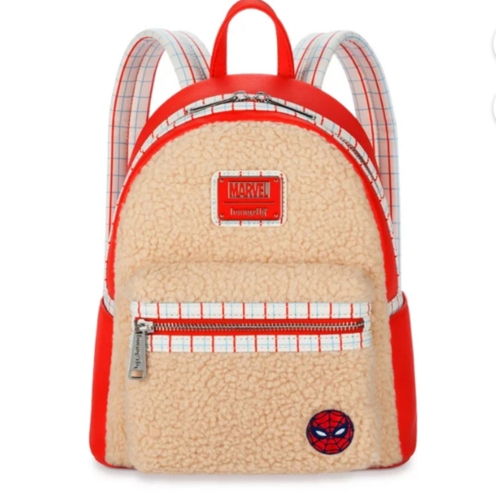 Disney Parks Spiderman faux fur Loungefly mini backpack
